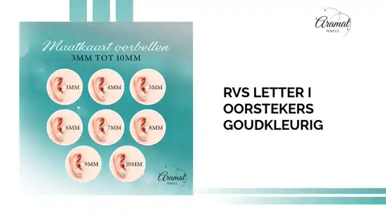 RVS letter I oorstekers goudkleurig by@Outfy