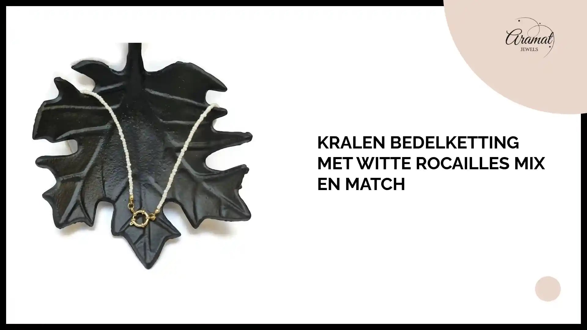 Kralen Bedelketting Met Witte Rocailles Mix en Match by@Outfy