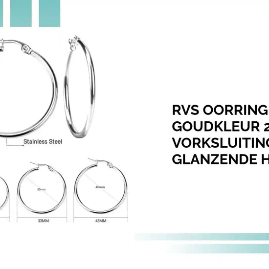 RVS Oorringen Goudkleur 20mm Vorksluiting - Glanzende Hoepels by@Outfy