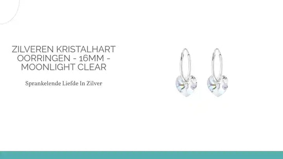 Zilveren Kristalhart Oorringen - 16mm - Moonlight Clear by@Outfy
