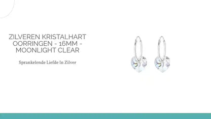 Zilveren Kristalhart Oorringen - 16mm - Moonlight Clear by@Outfy