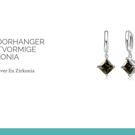 Zilveren Oorhanger met ruitvormige zirkonia by@Outfy