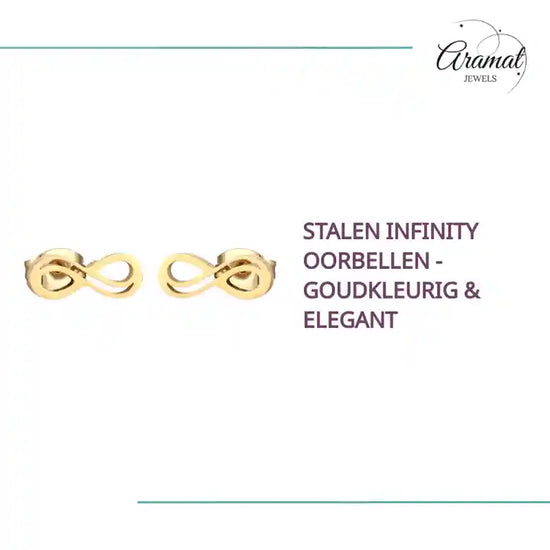 Stalen Infinity Oorbellen - Goudkleurig &amp; Elegant by@Outfy