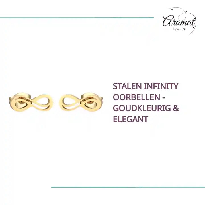 Stalen Infinity Oorbellen - Goudkleurig &amp; Elegant by@Outfy