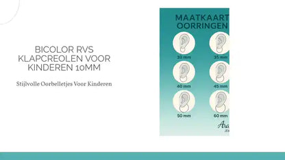 Bicolor RVS Klapcreolen voor Kinderen 10mm by@Outfy