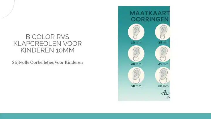 Bicolor RVS Klapcreolen voor Kinderen 10mm by@Outfy