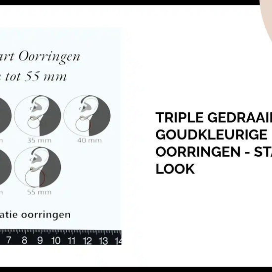 Triple Gedraaide Goudkleurige Oorringen - Statement Look by@Outfy
