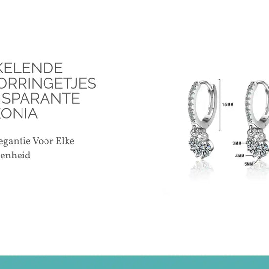 Sprankelende Zilveren Oorringetjes met Transparante Zirkonia by@Outfy
