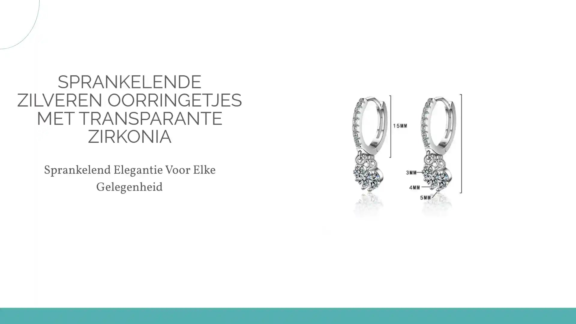Sprankelende Zilveren Oorringetjes met Transparante Zirkonia by@Outfy