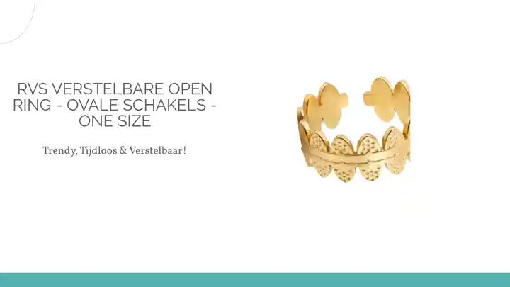 RVS Verstelbare Open Ring - Ovale Schakels - One Size by@Outfy