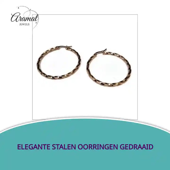 Elegante Stalen Oorringen gedraaid by@Outfy