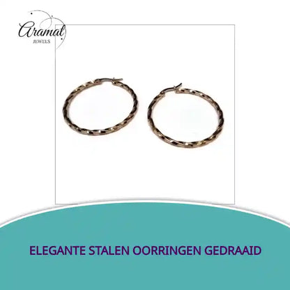 Elegante Stalen Oorringen gedraaid by@Outfy