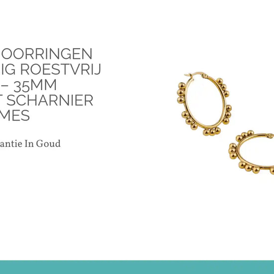 Bolletjes Oorringen Goudkleurig Roestvrij Staal &ndash; 35mm Statement Scharnier Dames by@Outfy