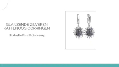Glanzende Zilveren Kattenoog Oorringen by@Outfy