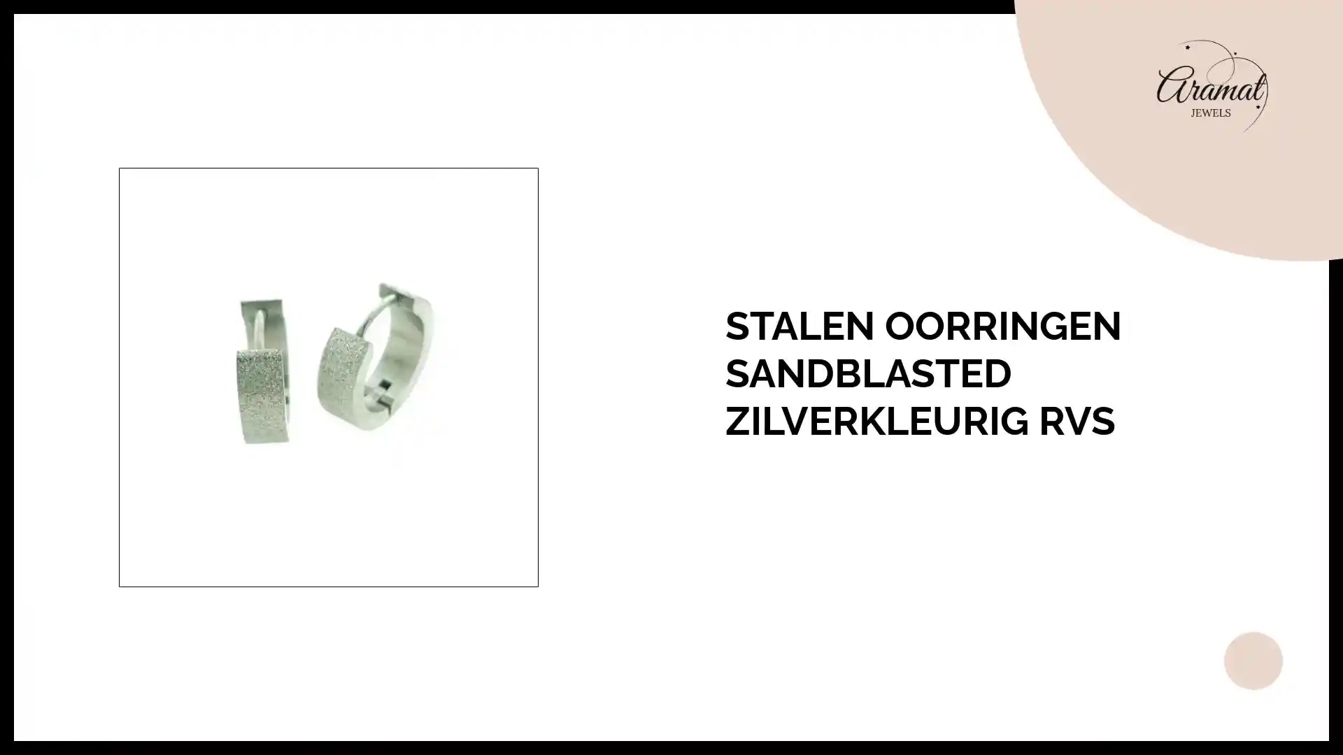 Stalen Oorringen Sandblasted Zilverkleurig RVS by@Outfy