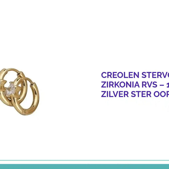Creolen Stervormige Zirkonia RVS &ndash; 15mm Goud Zilver Ster Oorringen by@Outfy