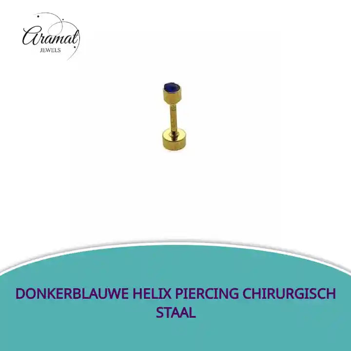 Donkerblauwe Helix Piercing Chirurgisch Staal by@Outfy