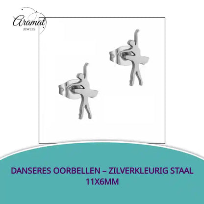 Danseres Oorbellen &ndash; Zilverkleurig Staal 11x6mm by@Outfy
