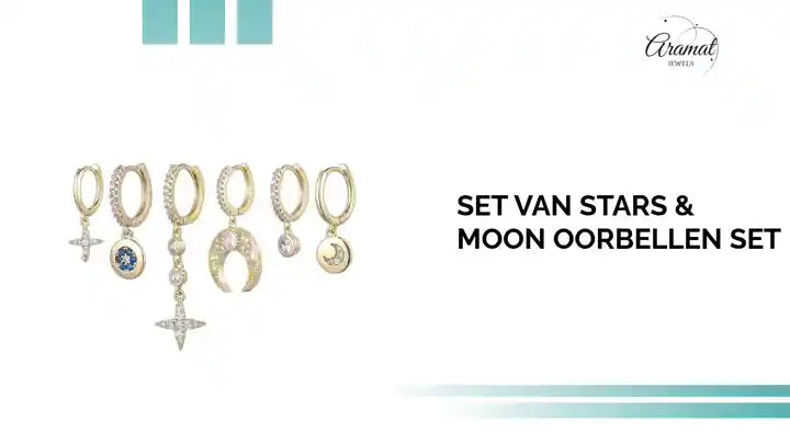 Set van Stars &amp; Moon Oorbellen set by@Outfy