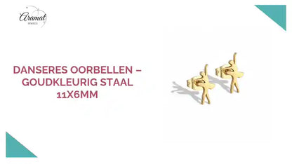 Danseres Oorbellen &ndash; Goudkleurig Staal 11x6mm by@Outfy