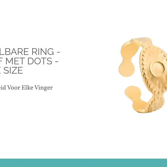 RVS Verstelbare Ring - Oog Motief met Dots - One Size by@Outfy