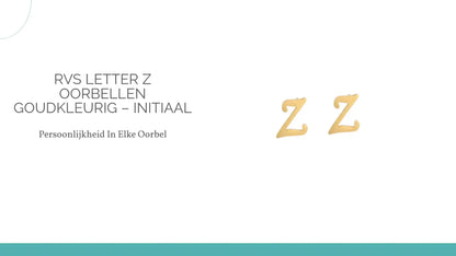 RVS Letter Z Oorbellen Goudkleurig &ndash; Initiaal by@Outfy
