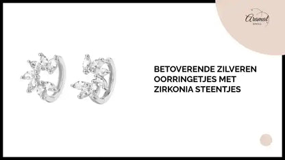 Betoverende Zilveren oorringetjes met zirkonia steentjes by@Outfy