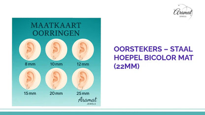 Oorstekers &ndash; Staal Hoepel Bicolor Mat (22mm) by@Outfy