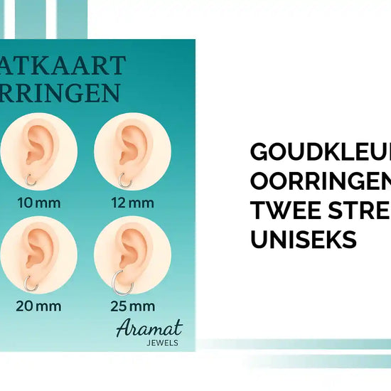 Goudkleurige Oorringen - RVS - Twee Strepen - Uniseks by@Outfy
