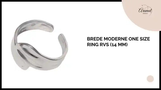 Brede Moderne One Size Ring RVS (14 mm) by@Outfy