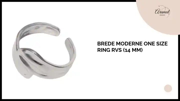 Brede Moderne One Size Ring RVS (14 mm) by@Outfy