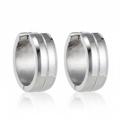 Earrings – 20mm Stainless Steel With Slot Silver Color Unisex