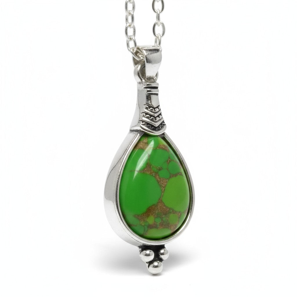 Bohemian Green Marbled Necklace