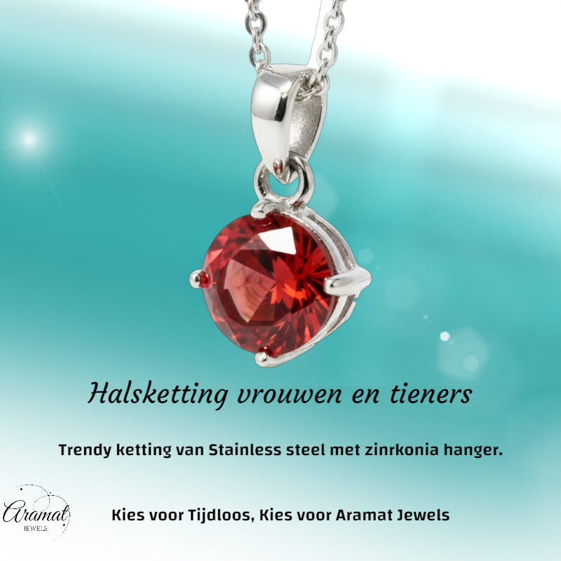 Elegant Stainless Steel Zirconia Pendant