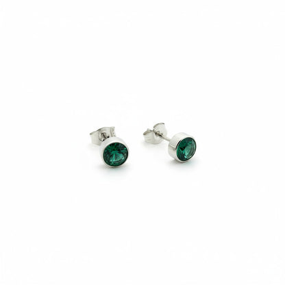 Green Zirconia Earrings Stainless Steel