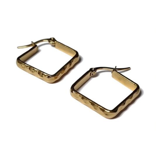 Gold-colored Square Earrings