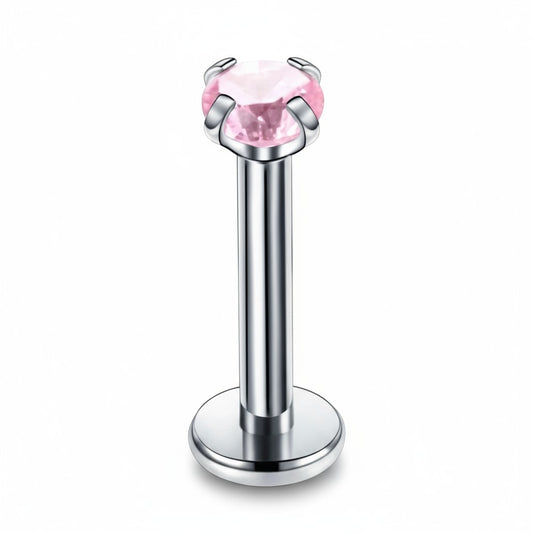 Helix Piercing Silver Color Pink Zirconia 6mm 3mm 1.2mm