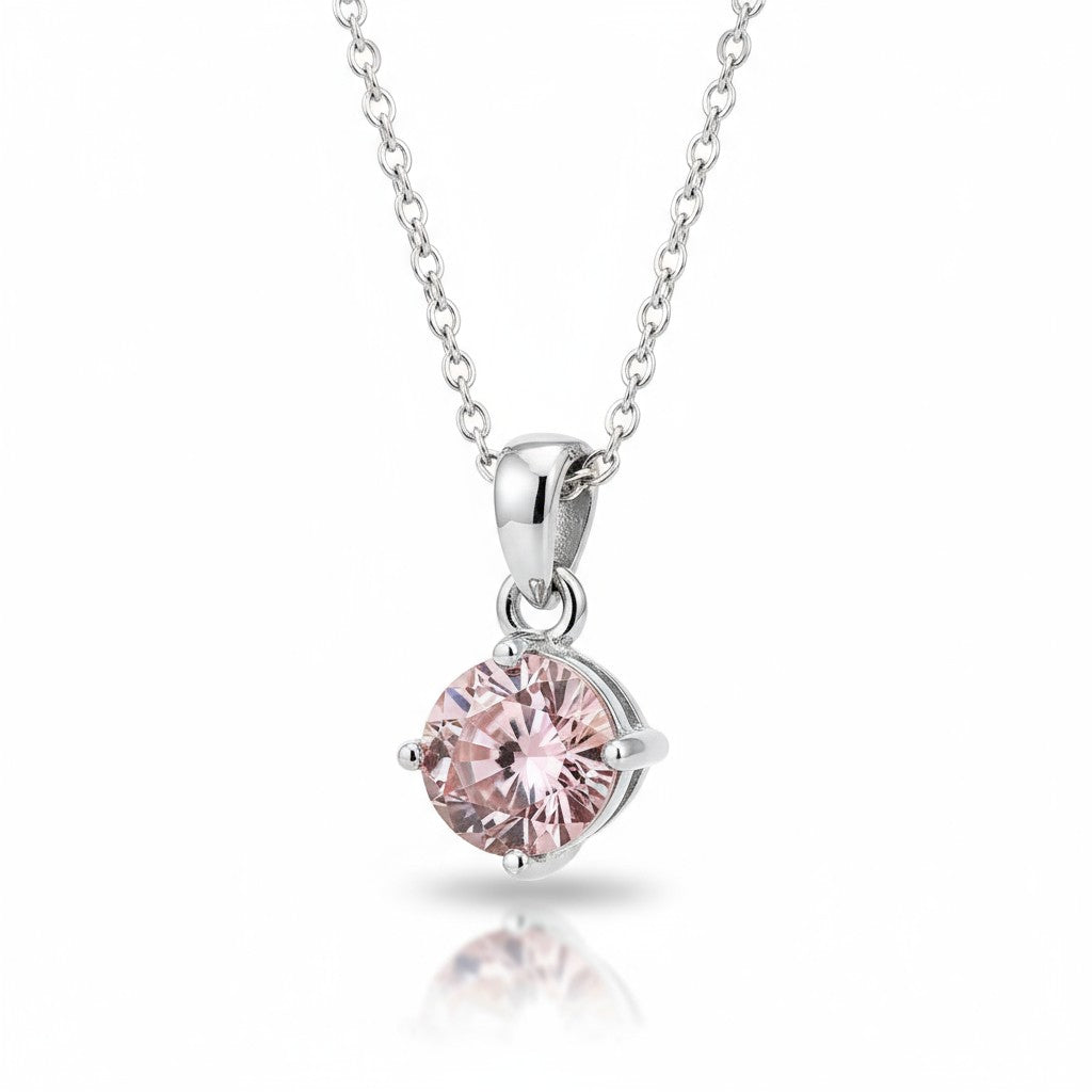 Elegant Stainless Steel Zirconia Pendant