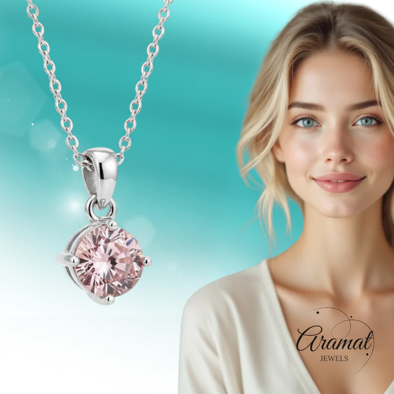 Elegant Stainless Steel Zirconia Pendant