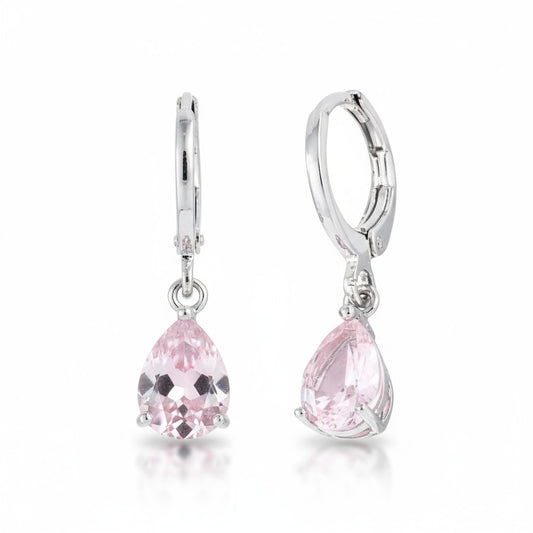 Mini Earrings Girl – Pink Zirconia – 10mm