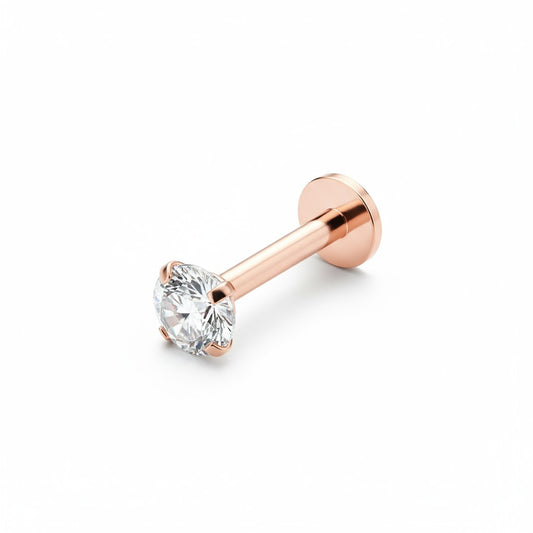 Tragus Helix Piercing – Rose Gold – 6mm Bar 