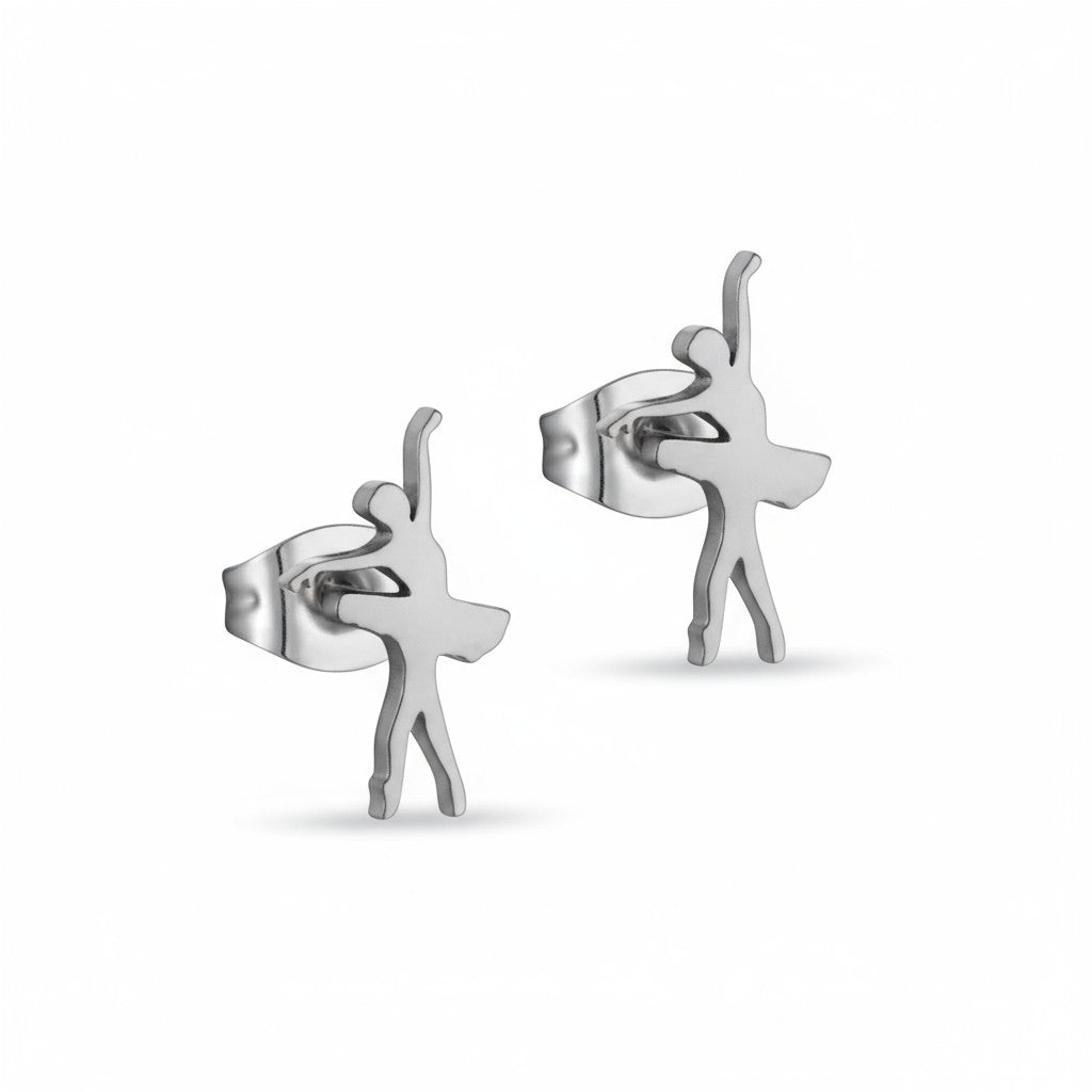 Boucles d'oreilles Dancer – Acier argenté 11 x 6 mm