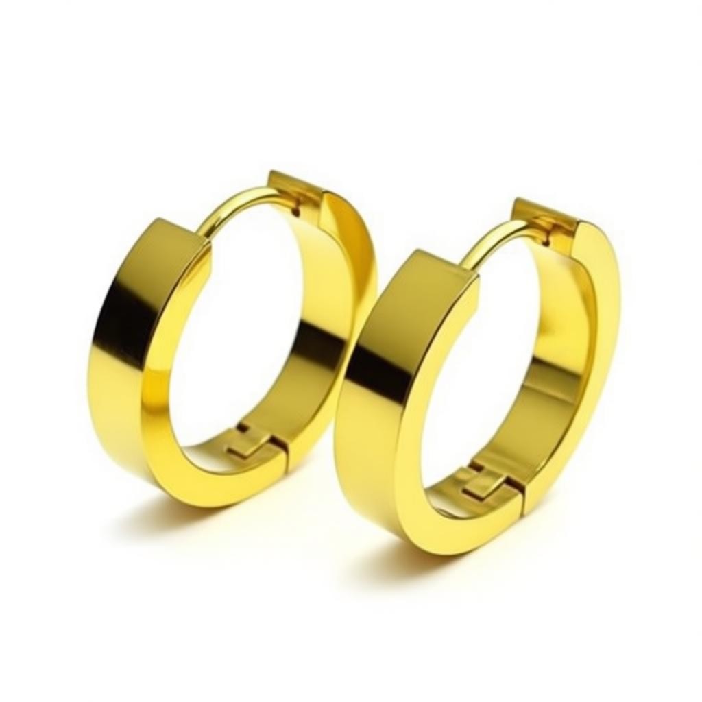 Stainless Steel Hoop Earrings 20mm Gold Color - Large Hoop Earrings Unisex