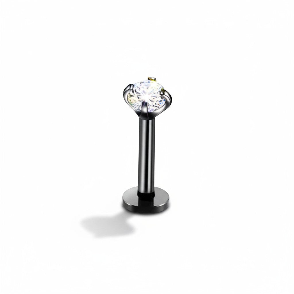 Tragus Piercing Black AB Zirconia 6mm 1.2mm