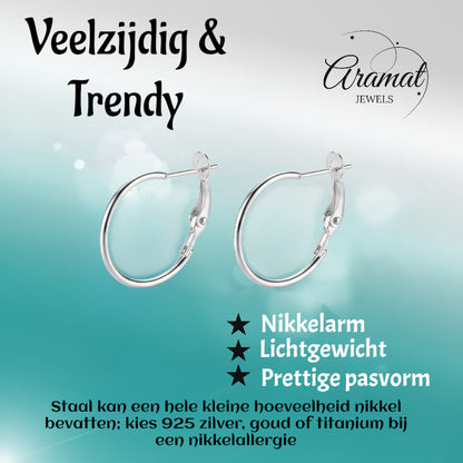 Metal Earrings Silver Colored 20mm Folding Hinge