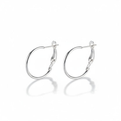 Metal Earrings Silver Colored 20mm Folding Hinge