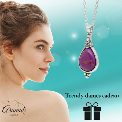 Bohemian Necklace with Drop-Shaped Pendant