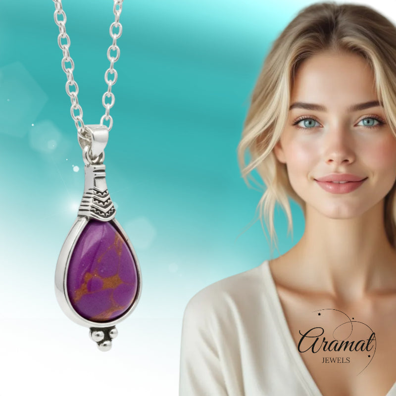Bohemian Necklace with Drop-Shaped Pendant