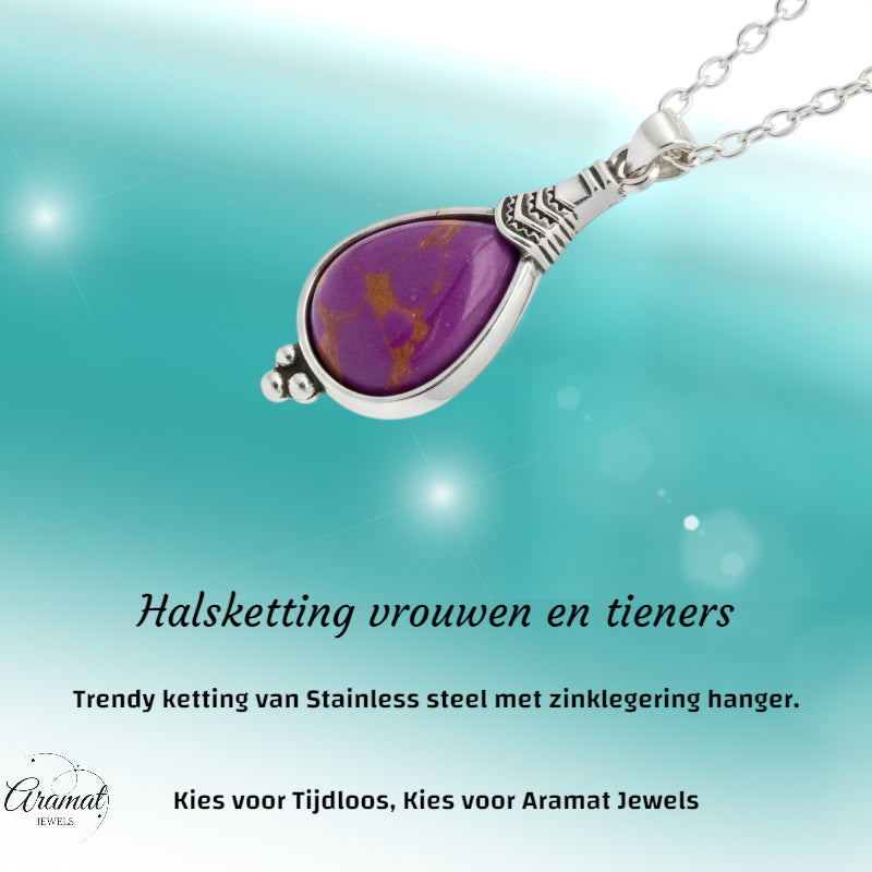 Bohemian Necklace with Drop-Shaped Pendant