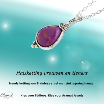 Bohemian Necklace with Drop-Shaped Pendant